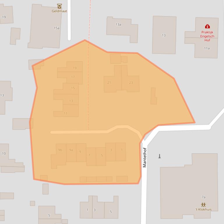 Kaart van postcodegebied 4021VM.