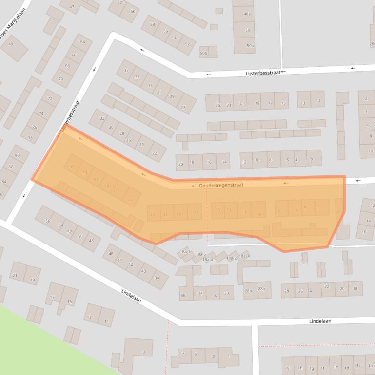 Kaart van postcodegebied 4021XE.