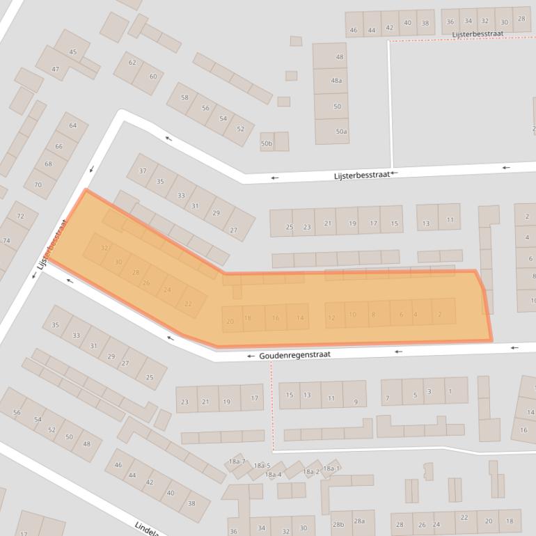 Kaart van postcodegebied 4021XG.