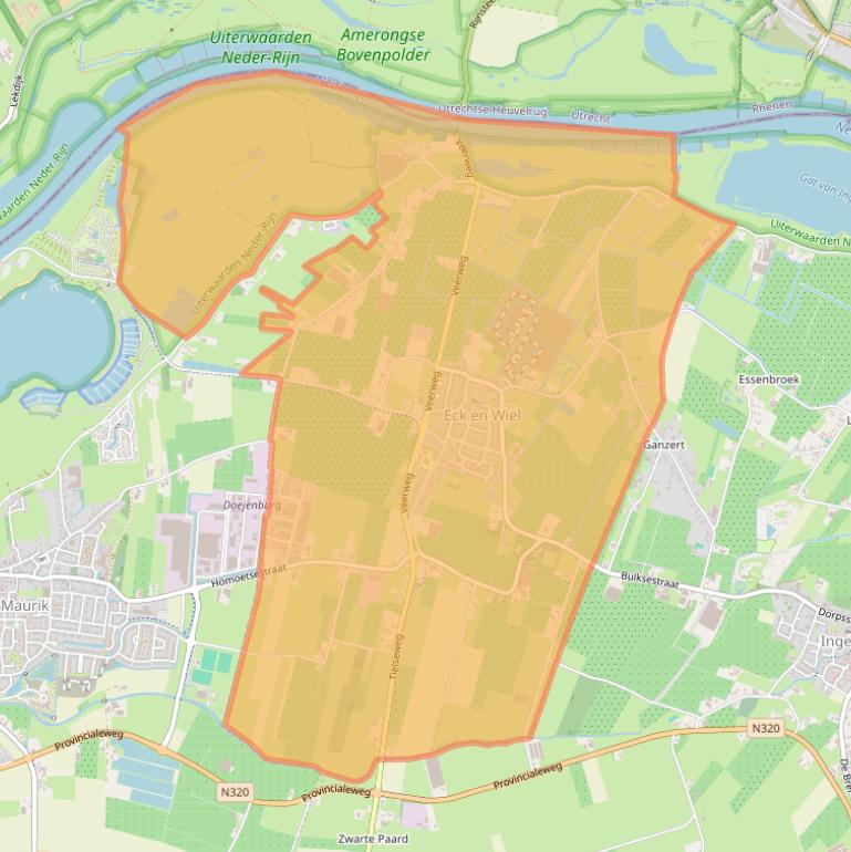 Kaart van postcodegebied 4024.