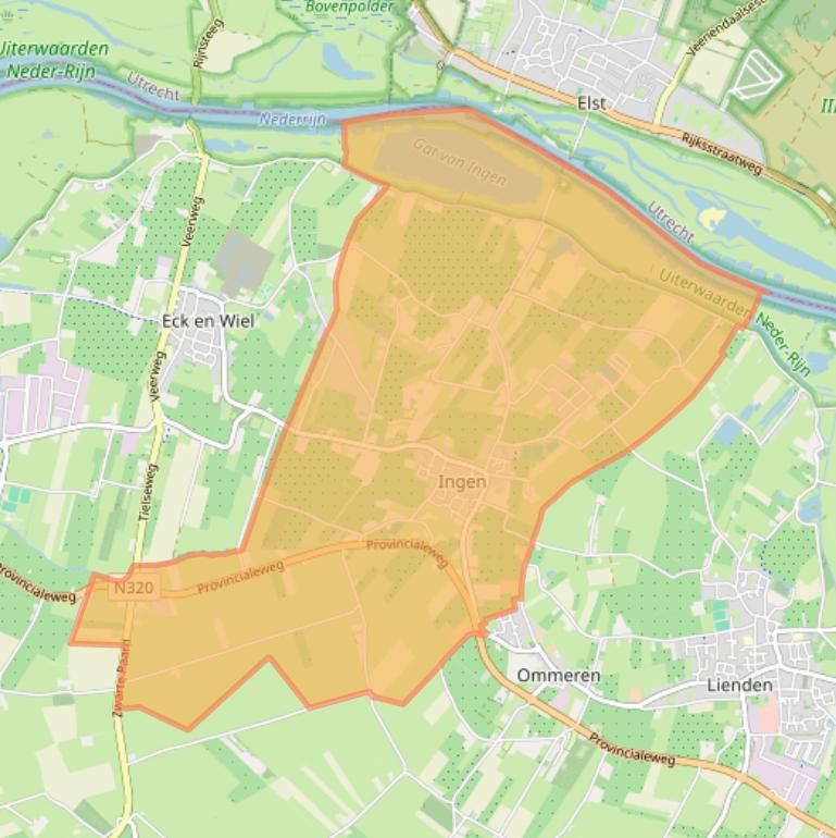 Kaart van postcodegebied 4031.