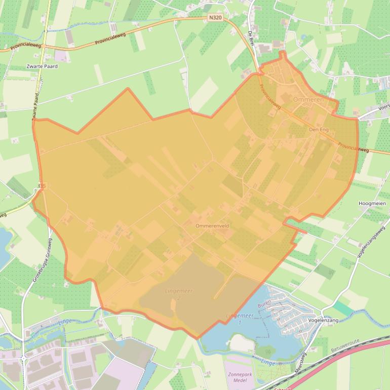 Kaart van postcodegebied 4032.