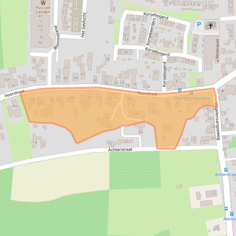 Kaart van postcodegebied 4033AB.