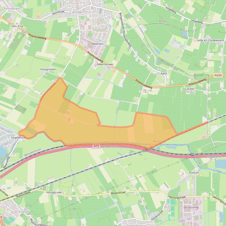 Kaart van postcodegebied 4033AR.