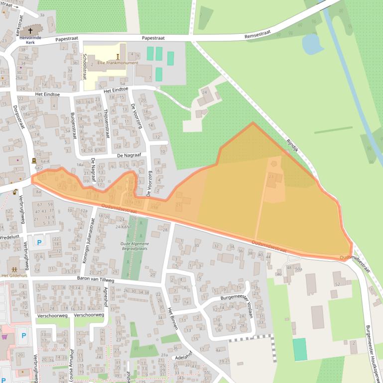 Kaart van postcodegebied 4033AW.