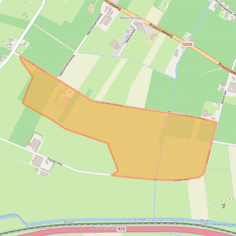 Kaart van postcodegebied 4033BD.