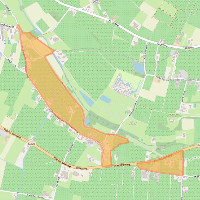 Kaart van postcodegebied 4033BJ.