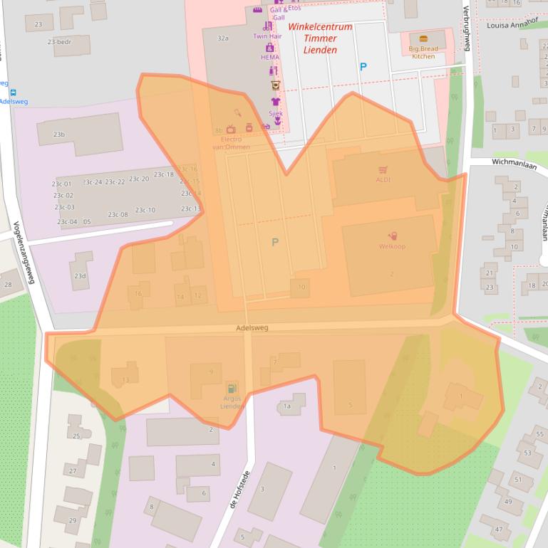 Kaart van postcodegebied 4033BN.