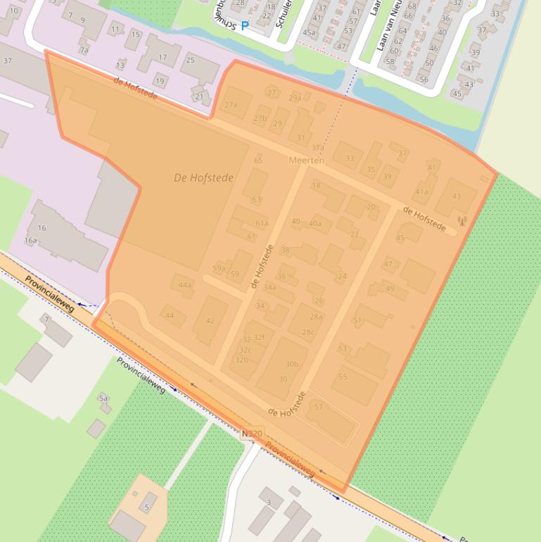 Kaart van postcodegebied 4033BV.