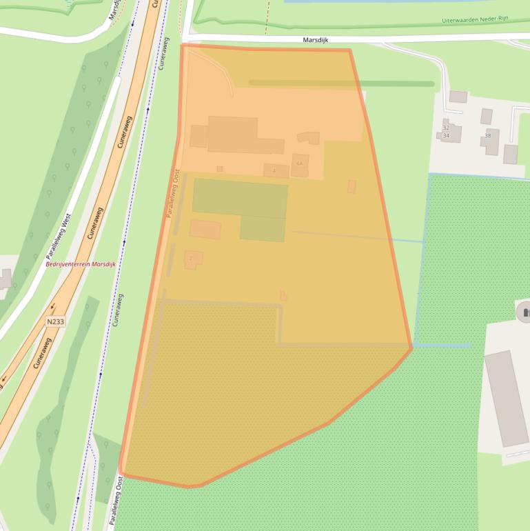 Kaart van postcodegebied 4033CJ.