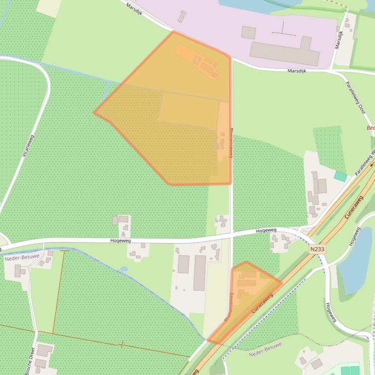 Kaart van postcodegebied 4033CL.