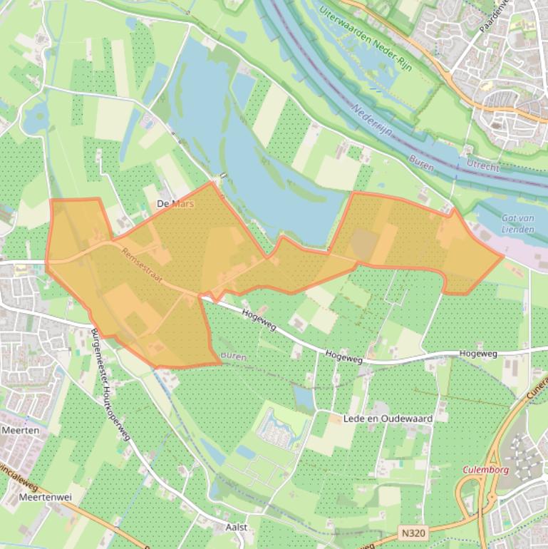 Kaart van postcodegebied 4033CM.