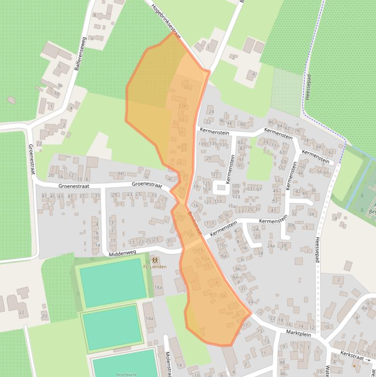 Kaart van postcodegebied 4033CW.
