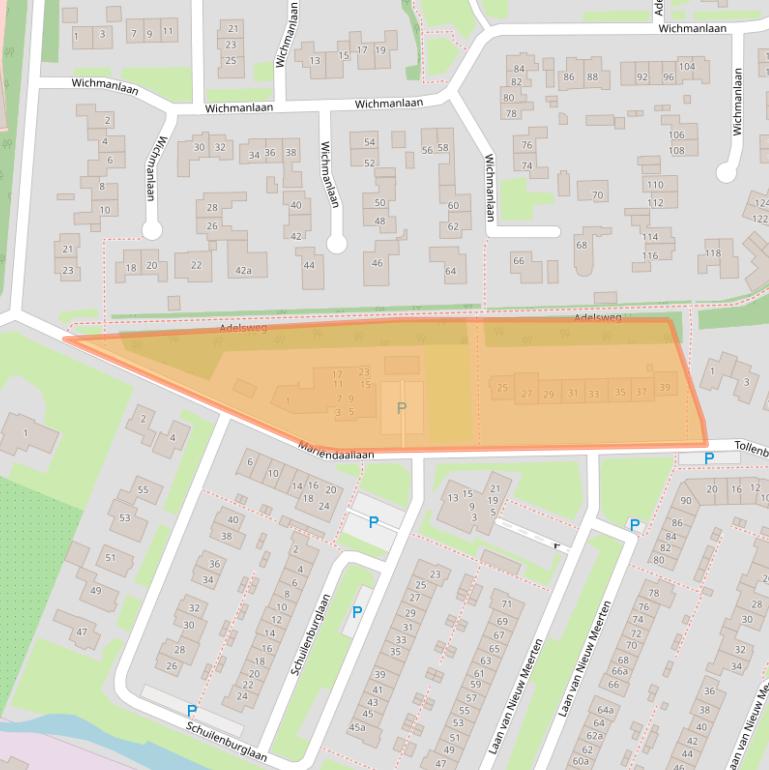 Kaart van postcodegebied 4033DL.