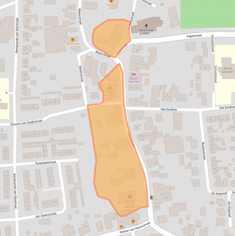Kaart van postcodegebied 4033EW.