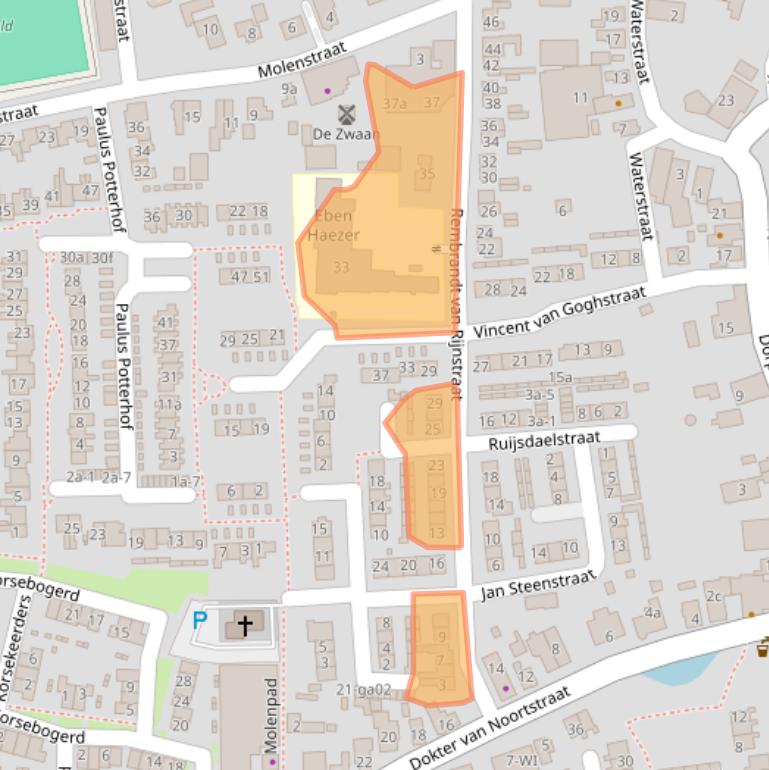 Kaart van postcodegebied 4033GG.