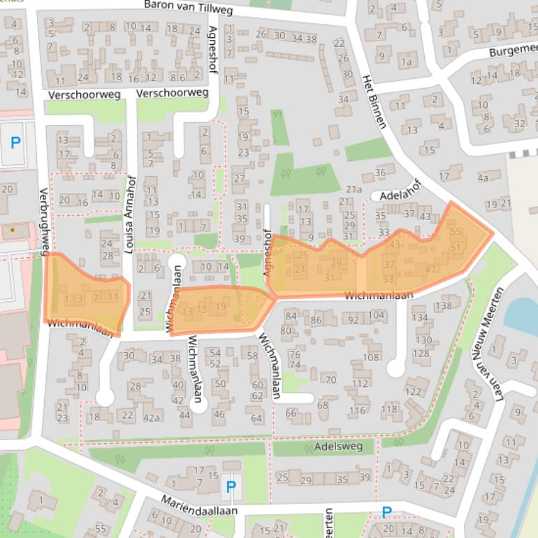Kaart van postcodegebied 4033HE.