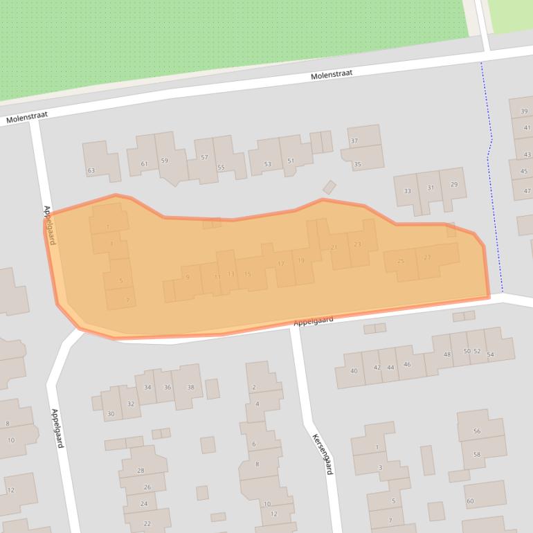 Kaart van postcodegebied 4033JA.