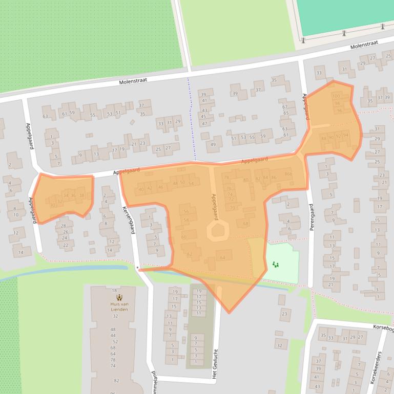 Kaart van postcodegebied 4033JD.