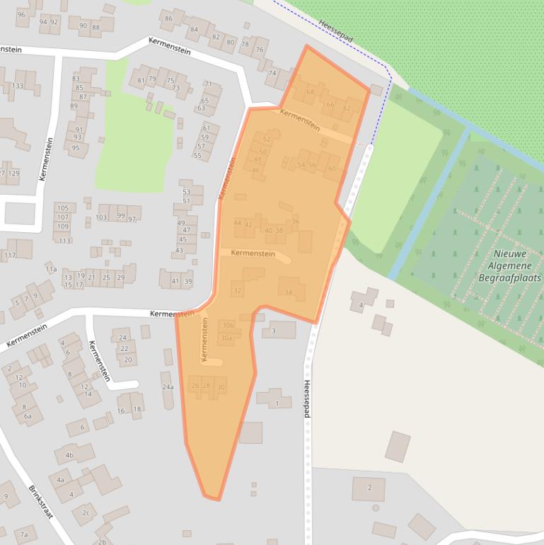 Kaart van postcodegebied 4033XH.