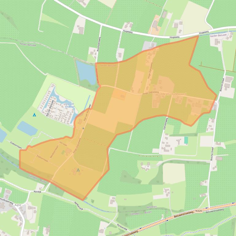 Kaart van postcodegebied 4041AW.