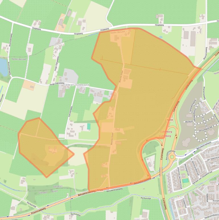 Kaart van postcodegebied 4041AZ.