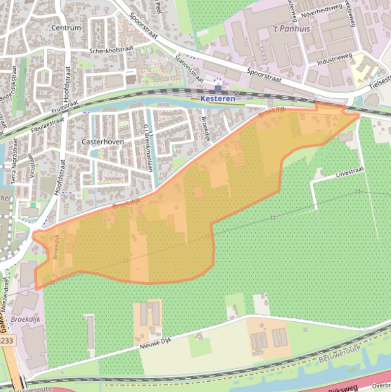 Kaart van postcodegebied 4041CT.