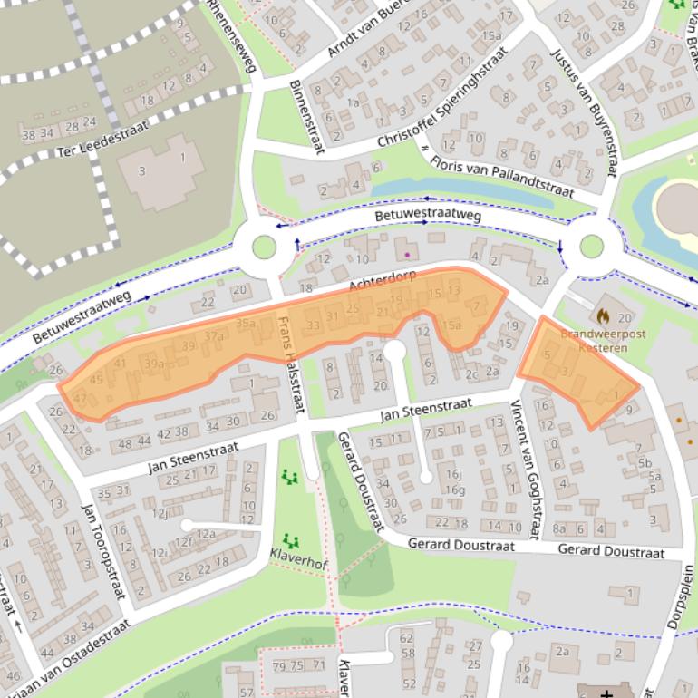 Kaart van postcodegebied 4041GJ.