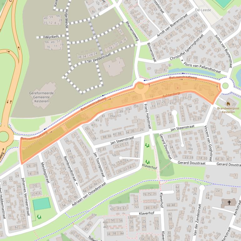 Kaart van postcodegebied 4041GK.