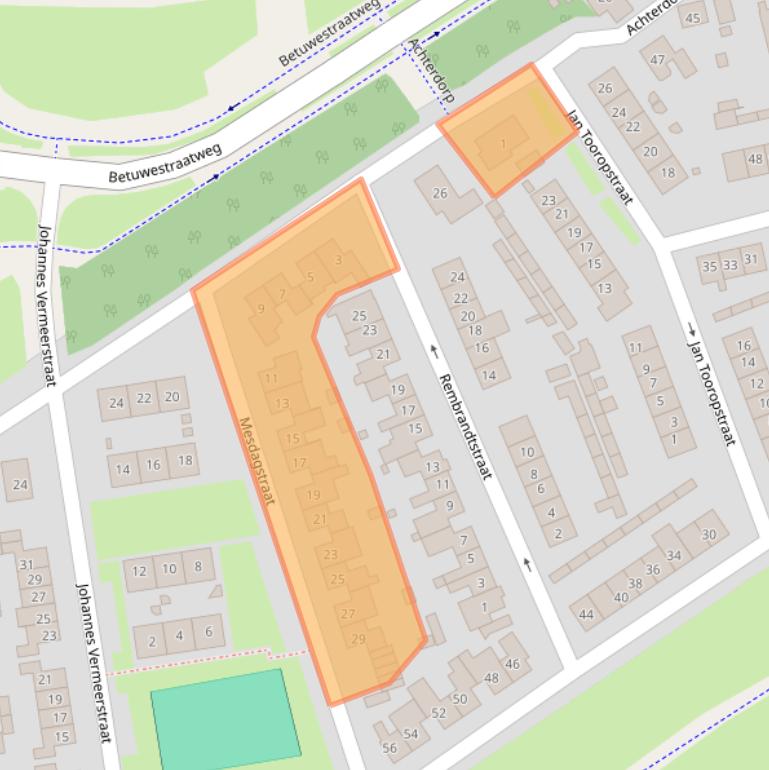 Kaart van postcodegebied 4041HC.