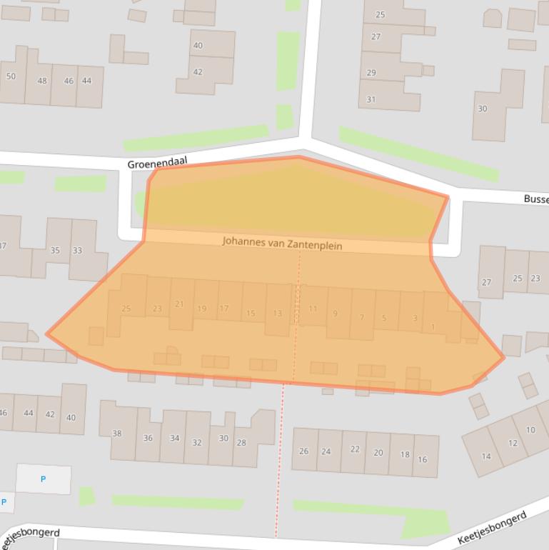 Kaart van postcodegebied 4041RJ.