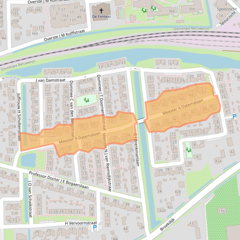 Kaart van postcodegebied 4041VG.