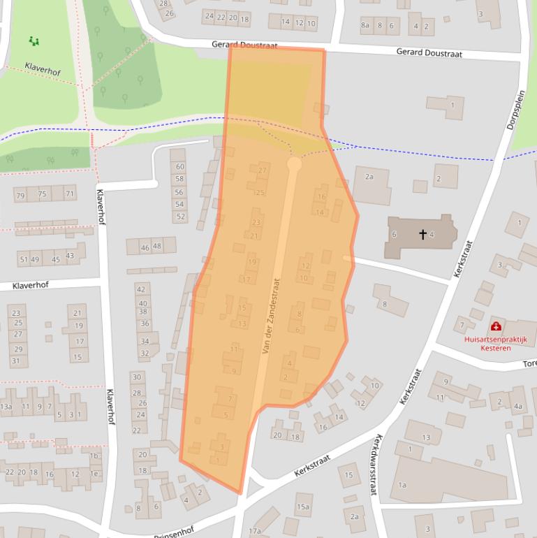 Kaart van postcodegebied 4041XD.