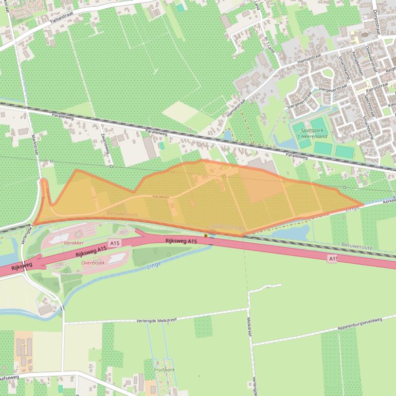 Kaart van postcodegebied 4043JZ.