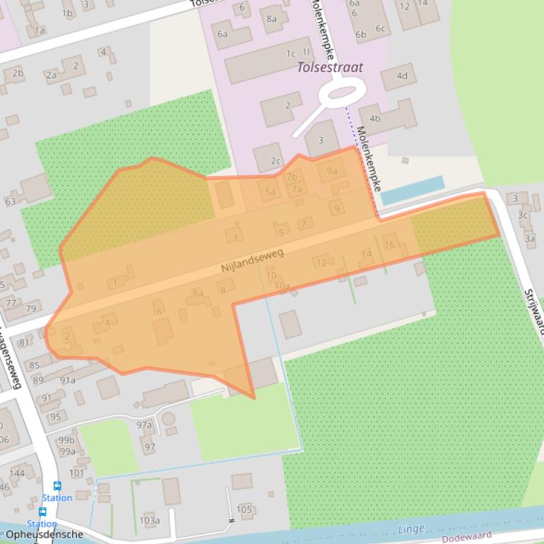 Kaart van postcodegebied 4043KA.