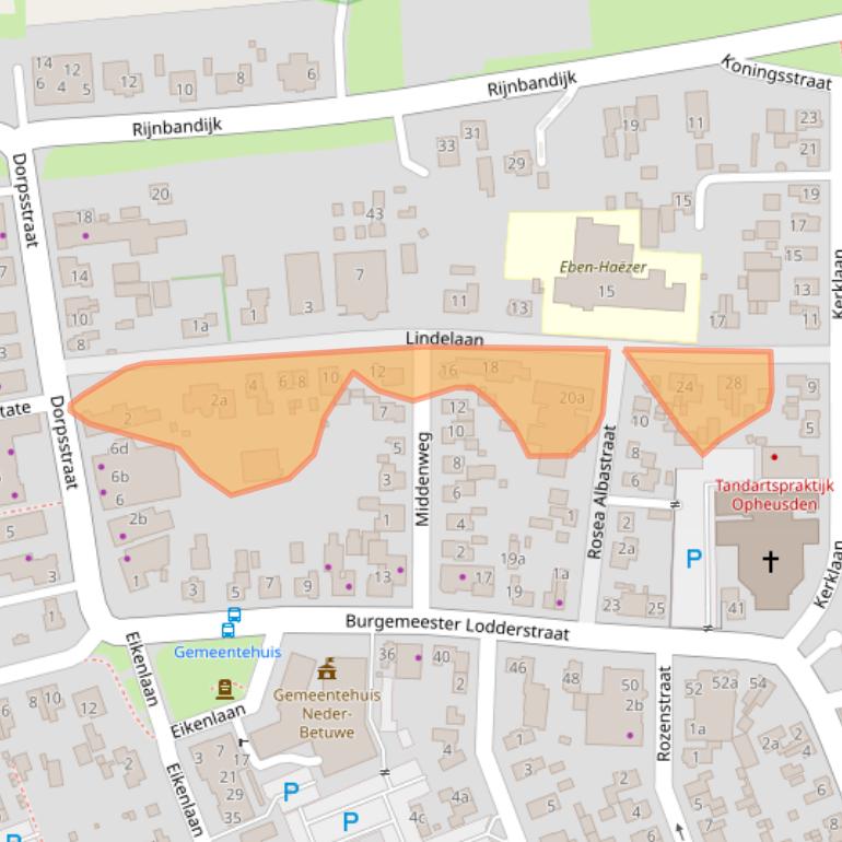 Kaart van postcodegebied 4043MB.