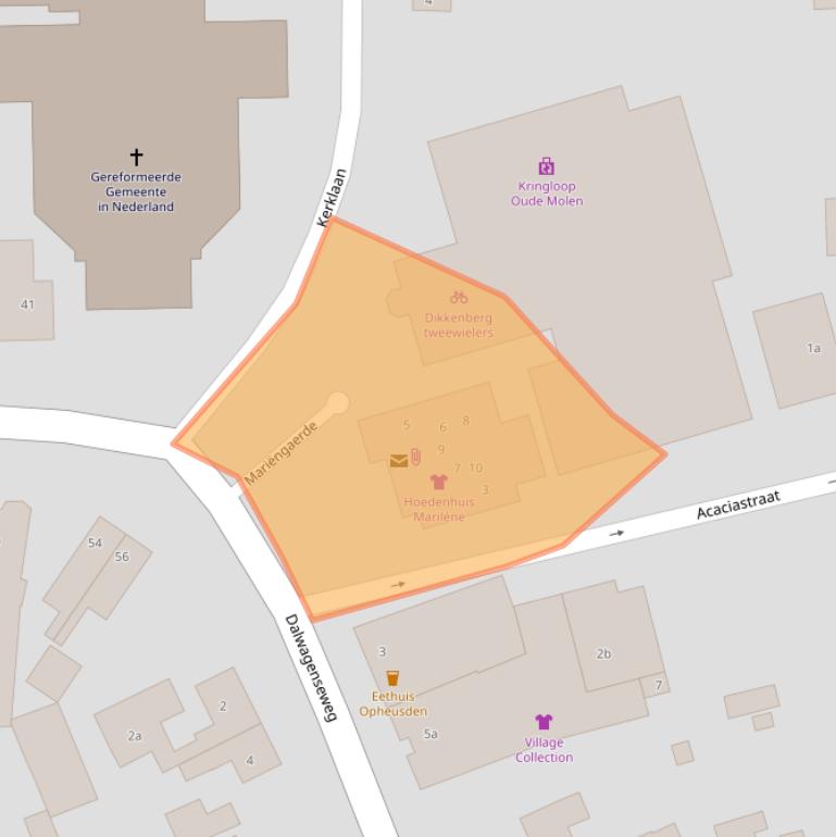 Kaart van postcodegebied 4043RA.