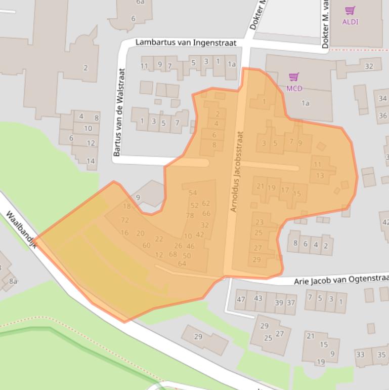 Kaart van postcodegebied 4051AN.