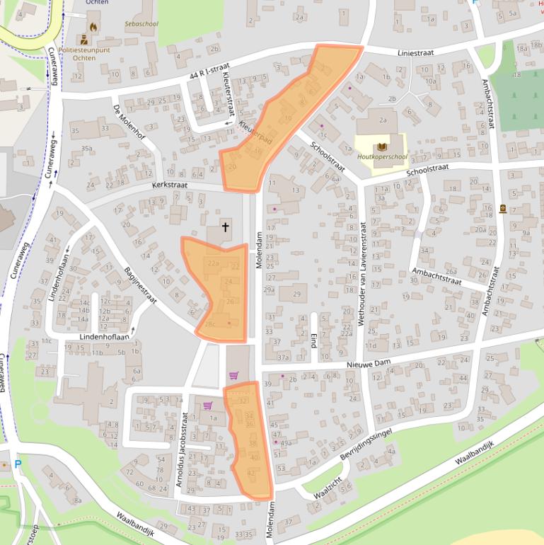 Kaart van postcodegebied 4051BJ.