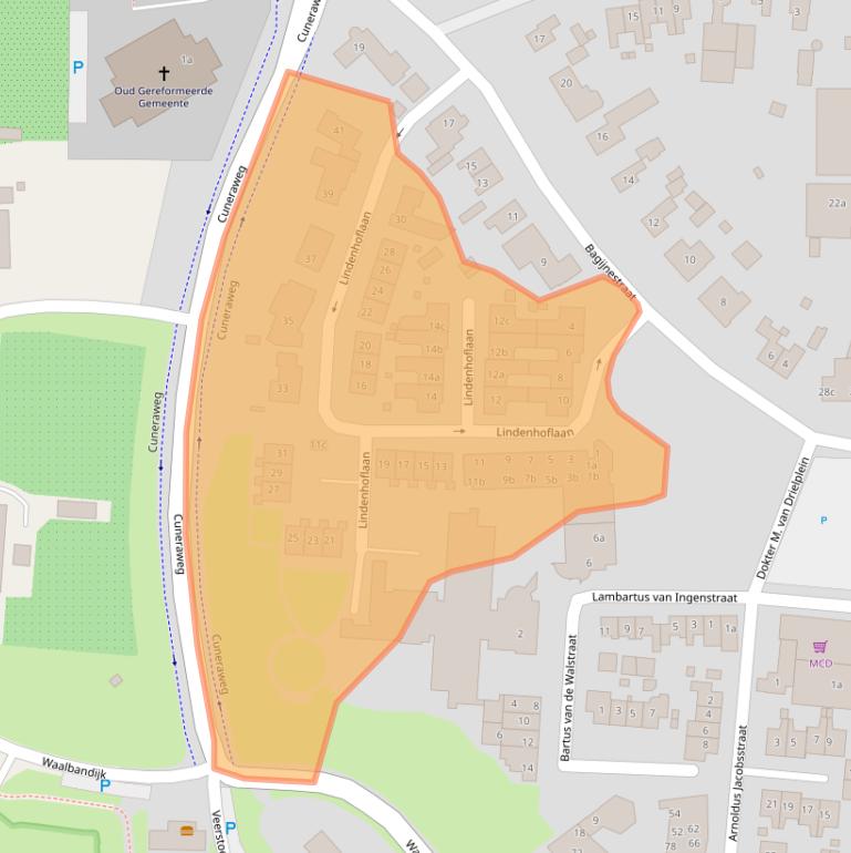 Kaart van postcodegebied 4051BM.