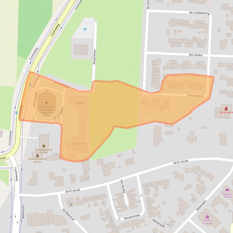 Kaart van postcodegebied 4051KA.