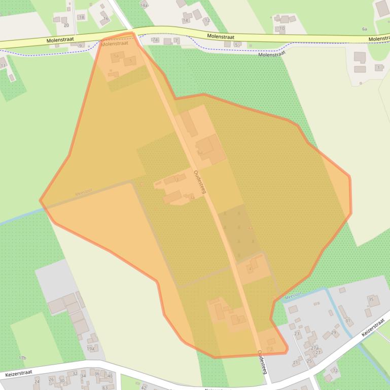 Kaart van postcodegebied 4053HV.