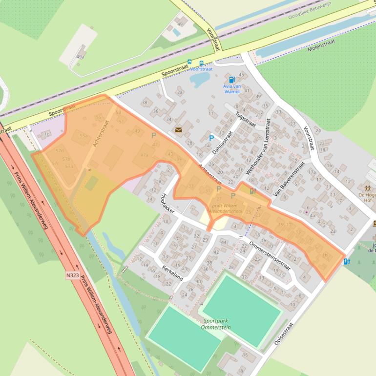 Kaart van postcodegebied 4054MS.