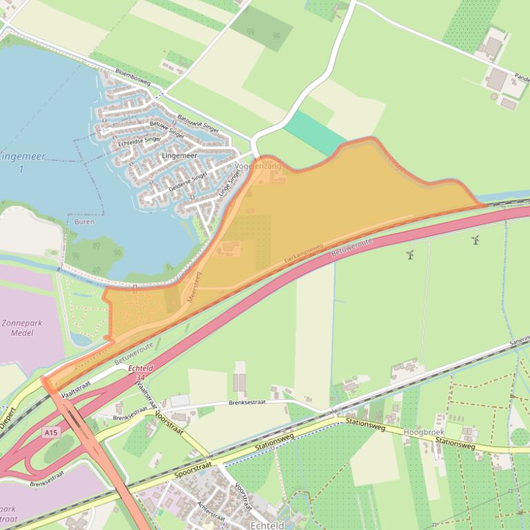 Kaart van postcodegebied 4054NG.
