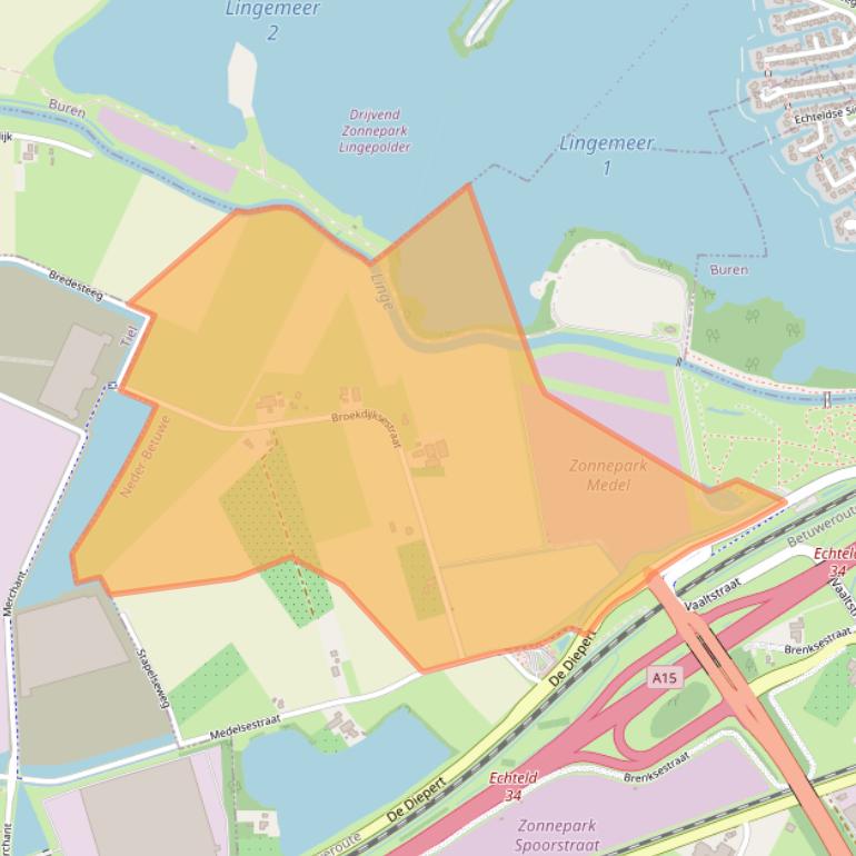 Kaart van postcodegebied 4054NJ.