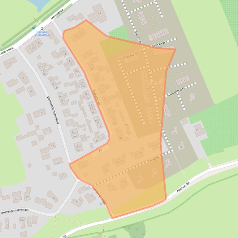 Kaart van postcodegebied 4061AE.