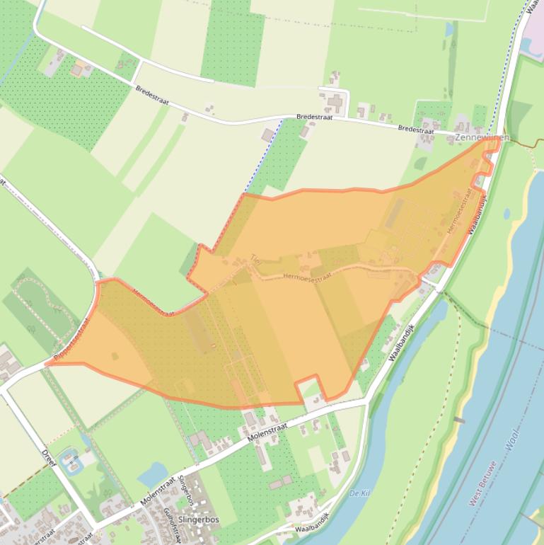 Kaart van postcodegebied 4062PP.