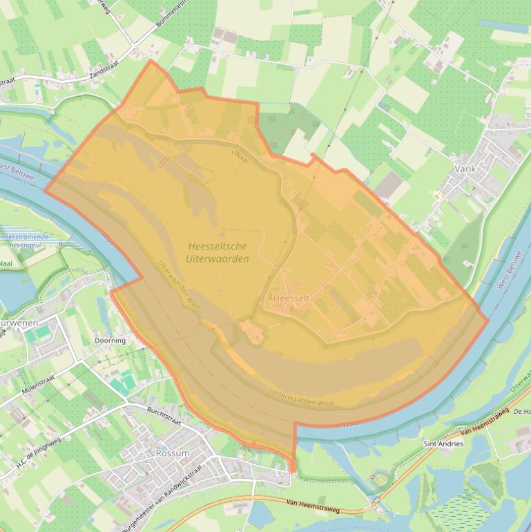 Kaart van postcodegebied 4063.