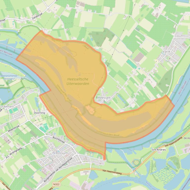 Kaart van postcodegebied 4063CE.