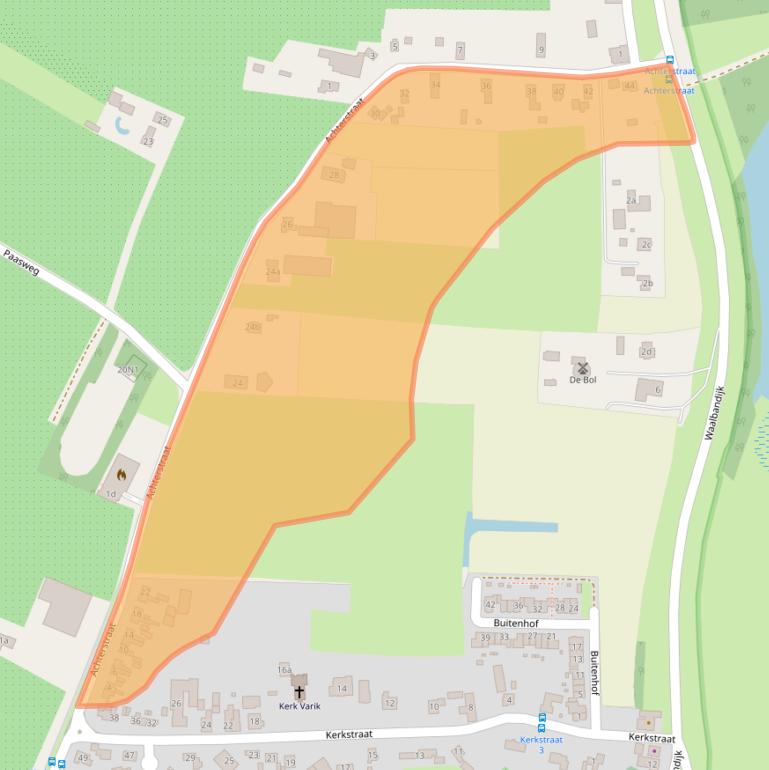 Kaart van postcodegebied 4064EJ.